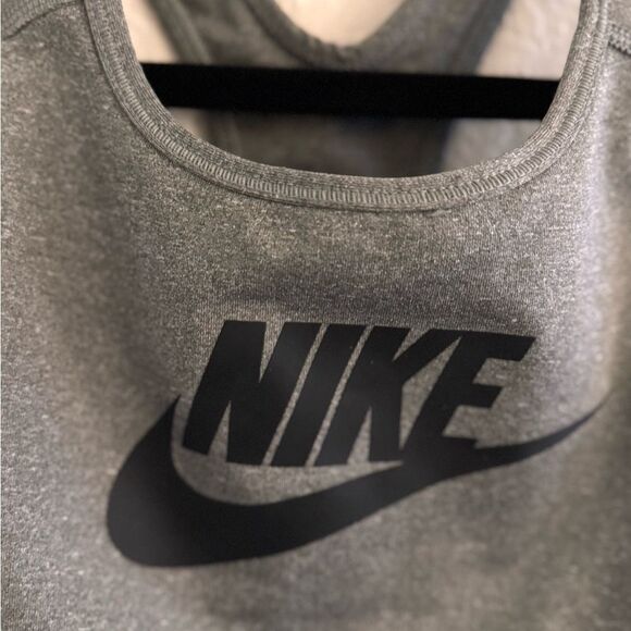 Nike Gray and Black Sports Bra with Racerback Design - Picture 2 of 5
